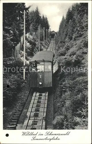 Zahnradbahn Sommerbergbahn Wildbad Schwarzwald Fahrkarte Kat. Bergbahn