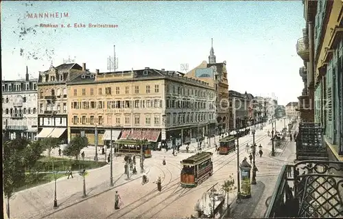 Strassenbahn Planken Ecke Breitestrasse  Kat. Strassenbahn