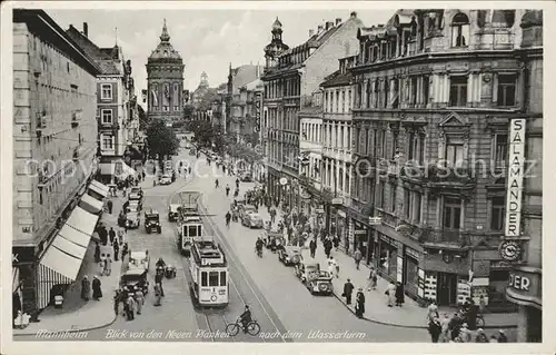 Strassenbahn Mannheim Wasserturm Kat. Strassenbahn