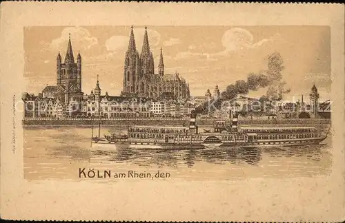 Dampfer Seitenrad Koeln am Rhein  Kat. Schiffe