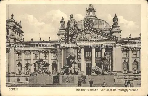 Bismarckdenkmal Berlin Reichstagsgebaeude Kat. Persoenlichkeiten