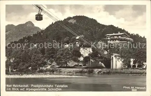 Seilbahn Bad Reichenhall Predigtstuhlbahn Talstation Alpengaststaette Schroffen Foto M. Herpich Nr. 398 / Bahnen /