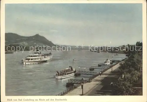 Dampfer Binnenschifffahrt Bad Godesberg Drachenfels Kat. Schiffe