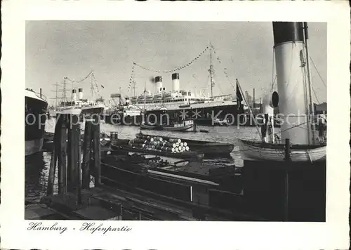 Dampfer Oceanliner Hamburg Hafenpartie Kat. Schiffe
