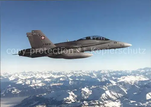 Luftwaffe Schweiz Kampfflugzeug F A 18D Hornet  Kat. Militaria