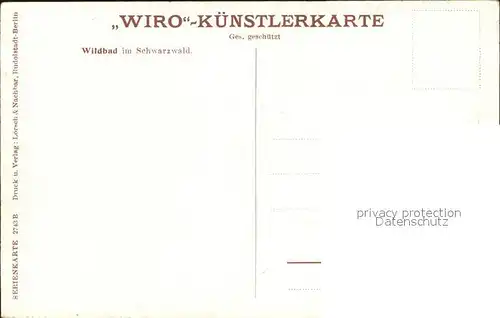 Verlag WIRO Wiedemann Nr. 2743 B Wildbad Schwarzwald  Kat. Verlage