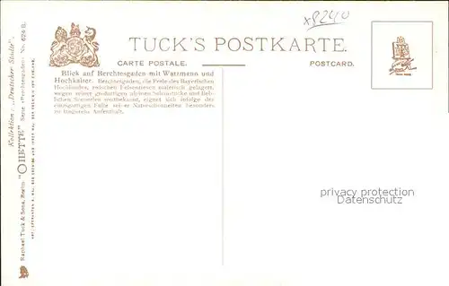 Verlag Tucks Oilette Nr. 624 B Berchtesgaden Watzmann Hochkalter  Kat. Verlage