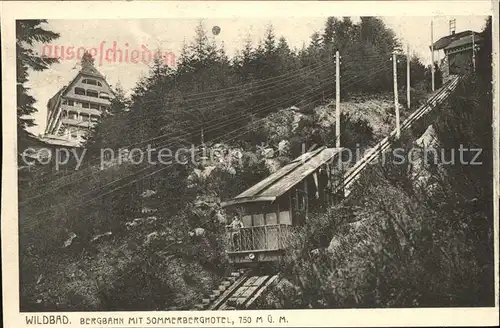 Zahnradbahn Wildbad Sommerberghotel Kat. Bergbahn