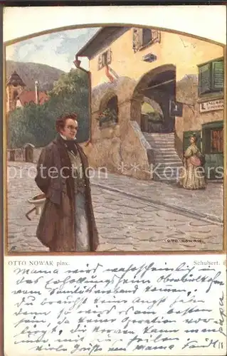 Schubert Franz Kuenstlerkarte Otto Nowak Galerie Wiener Kuenstler Nr. 143 Kat. Persoenlichkeiten