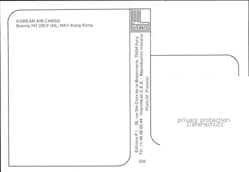 Flugzeuge Zivil Korean Air Cargo Boeing 747 230 F HL 7441 Kat. Flug