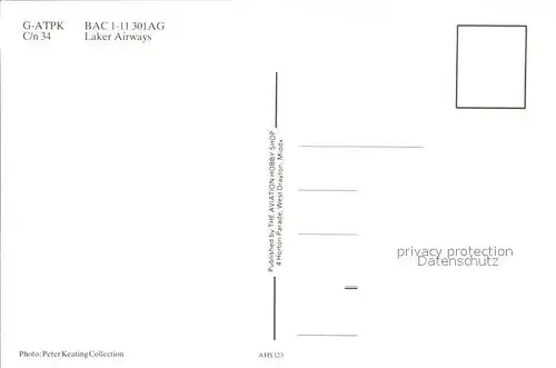 Flugzeuge Zivil Laker Airways G ATPK BAC 1 11 301AG c n 34 Kat. Flug