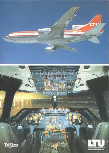 Flugzeuge Zivil LTU Tristar L 1011 500 Cockpit  Kat. Flug