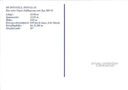 Flugzeuge Zivil Aero Lloyd McDonnell Douglas MD 83 Kat. Flug