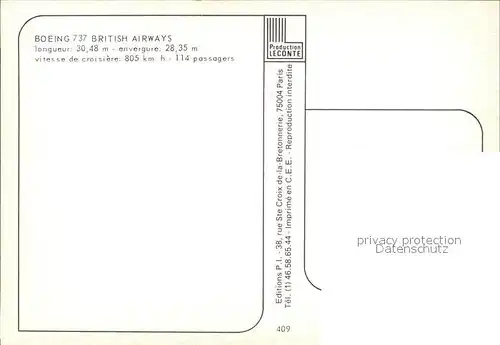 Flugzeuge Zivil Boeing 737 British Airways  Kat. Flug