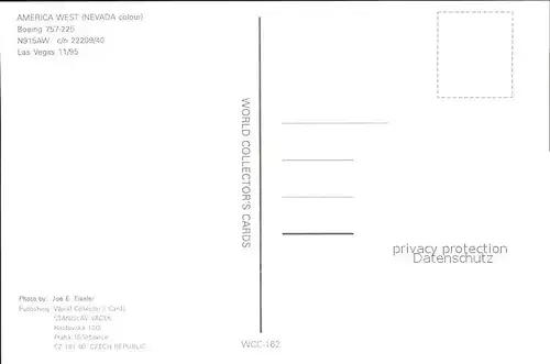 Flugzeuge Zivil AMERICA WEST(NEVADA colour) Boeing 757 225 N915AW c n 22209 40 Kat. Flug