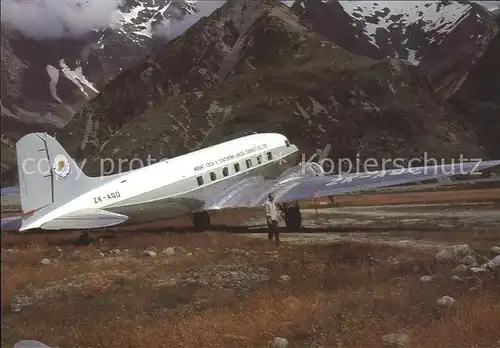 Flugzeuge Zivil MOUNT COOK AND SOUTHERN LAKES TOURIST CO LTD DC3 ZK AOD  Kat. Flug