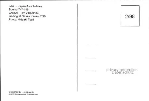 Flugzeuge Zivil JAA Japan Asia Airlines Boeing 747 146 JA8128 c n 21029 259 Kat. Flug