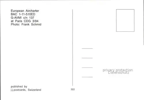 Flugzeuge Zivil European Aircharter BAC 1 11 510ED G AVMI c n 137 Kat. Flug