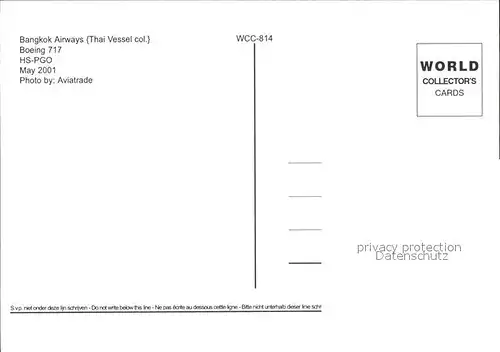 Flugzeuge Zivil Bangkok Airways Boeing 717 HS PGO  Kat. Flug