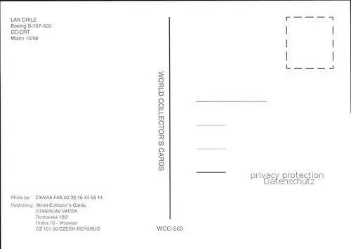 Flugzeuge Zivil Lan Chile Boeing B767 300 CC CRT  Kat. Flug