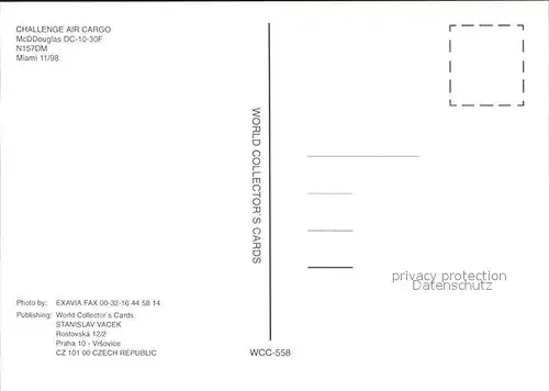 Flugzeuge Zivil Challenge Air Cargo McDDouglas DC 10 30F N157DM  Kat. Flug