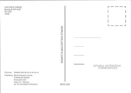 Flugzeuge Zivil Lan Chile Cargo Boeing B 767 300F CC CZZ Kat. Flug