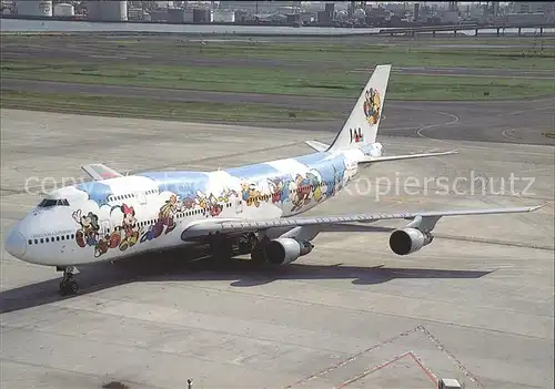 Flugzeuge Zivil Japan Airlines Walt Disney Boeing 747 146B SR  JA8170 c n 23390 636 Kat. Flug