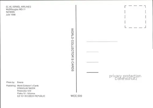 Flugzeuge Zivil EL AL Israel Airlines McDDouglas MD 11 N278WA Kat. Flug