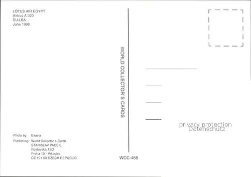 Flugzeuge Zivil Lotur Air Egypt A 320 SU LBA Kat. Flug