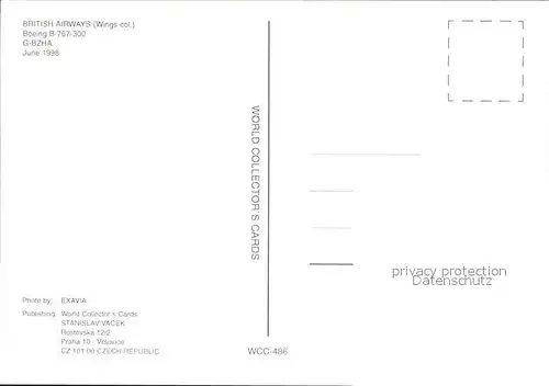 Flugzeuge Zivil British Airways (Wings col.) Boeing B 767 300 G BZHA Kat. Flug