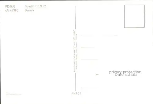 Flugzeuge Zivil Indonesian Airways Garuda PK GJE Douglas DC 9 32 c n 47385 Kat. Flug