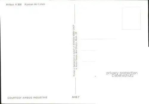 Flugzeuge Zivil Korean Air Lines A300 Kat. Flug