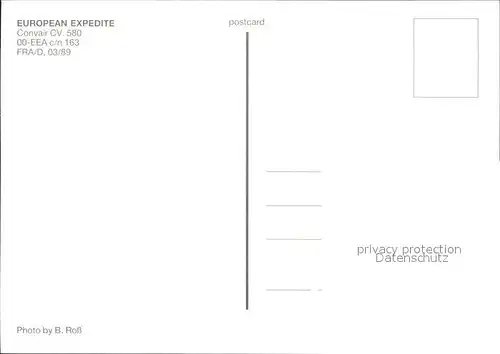 Flugzeuge Zivil European Expedite Covair CV 580 OO EEA c n 163 Kat. Flug