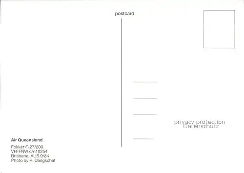 Flugzeuge Zivil Air Queensland VH FNW c n10254 Kat. Flug