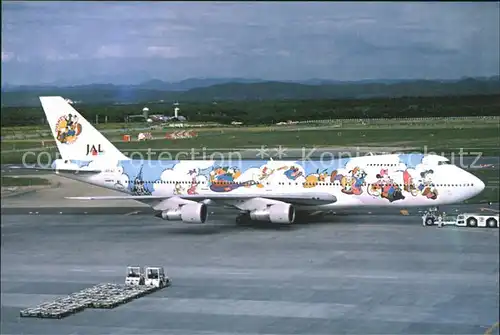 Flugzeuge Zivil JA Disney tour Unicef Col. B747 146 B NJA 8142  n 22066  Kat. Flug