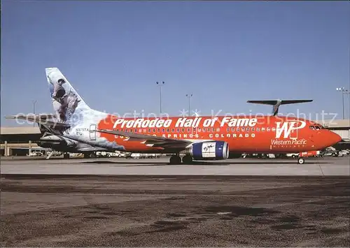 Flugzeuge Zivil  Western Pacific Airlines ProRodeo Hall of Fame Boeing B 737 3S3 N375TA c n1374 Kat. Flug