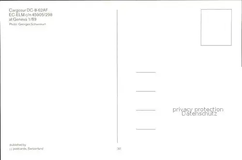 Flugzeuge Zivil Cargosur DC 8 62AF EC ELM c n 45905 298 Kat. Flug