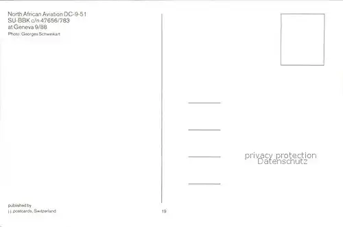 Flugzeuge Zivil North African Aviation DC 9 51 SU BBK c n 47656 783 Kat. Flug