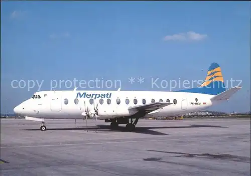 Flugzeuge Zivil Merpati PK MVM Vickers 828 Viscount c n 459 Kat. Flug