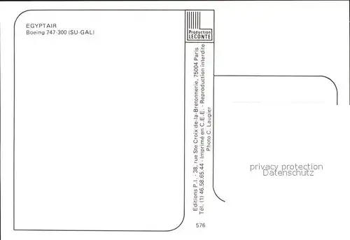 Flugzeuge Zivil Egyptair Boeing 747 300 SU GAL Kat. Flug