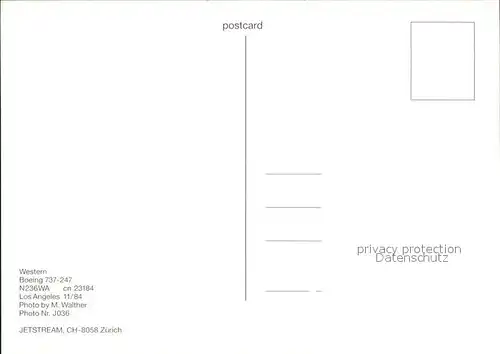 Flugzeuge Zivil Western Boeing 737 247 N236WA cn23184 Kat. Flug