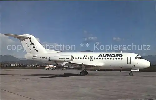 Flugzeuge Zivil Fokker F.28 1000 I TIBB c n 11010 Alinord  Kat. Flug