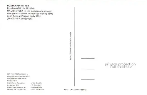 Flugzeuge Zivil Ilyushin 62M c n  OK JBI CSA  Kat. Flug