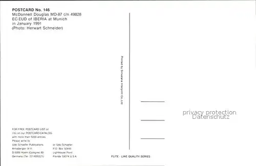 Flugzeuge Zivil McDonnell Douglas MD 87 c n 49828 EC EUD Iberia  Kat. Flug