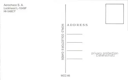 Flugzeuge Zivil Aerochaco S.A. Lockheed L 1049F HI 548CT Kat. Flug