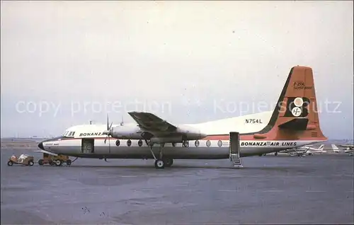 Flugzeuge Zivil Bonanza Air Lines Fokker F 27A N754L Kat. Flug