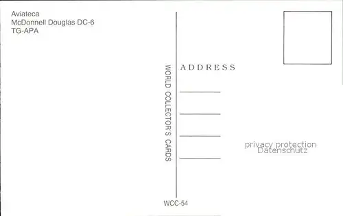 Flugzeuge Zivil Aviateca McDonnell Douglas DC 6 TG APA Kat. Flug