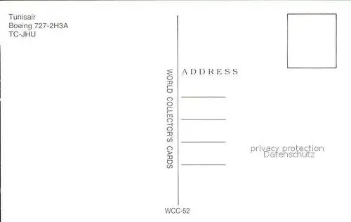 Flugzeuge Zivil Tunisair Boeing 727 2H3A TC JHU Kat. Flug