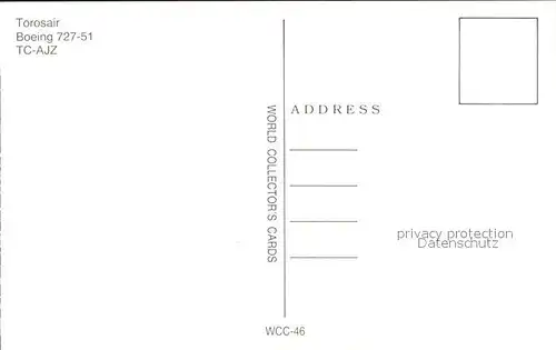 Flugzeuge Zivil Torosair Boeing 727 51 TC AJZ Kat. Flug