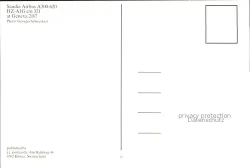 Flugzeuge Zivil Saudia Airbus A300 620 HZ AJG c n 321  Kat. Flug
